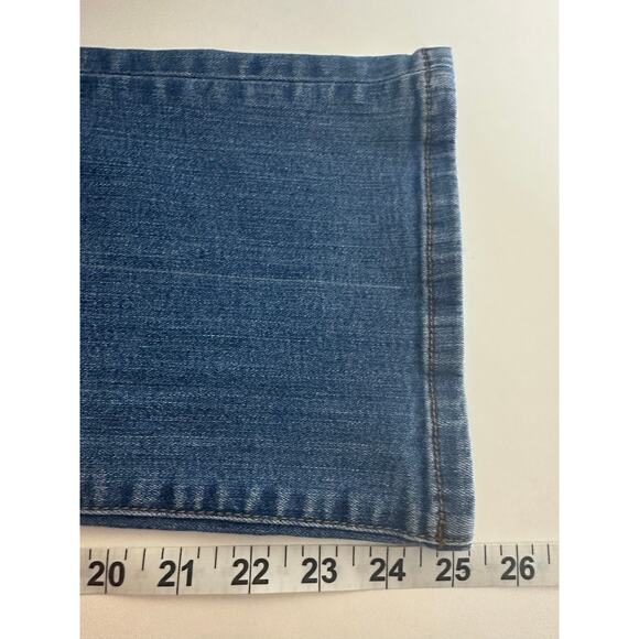 Pilcro & The Letterpress High Rise Flare Jeans Sz 28 Button Fly Cropped Stretchy - Picture 9 of 12